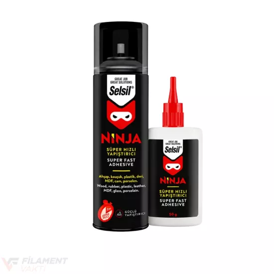 Selsil Ninja 200 ML + 50 GR Hızlı Yapıştırıcı Selsil Ninja 200 ML + 50 GR Hızlı Yapıştırıcı